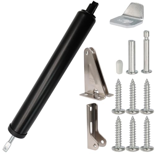 Storm Door Closer Kit with Pneumatic Closer & Latch Set, Complete Screen and Storm Door Hardware Repair Kit, Adjustable Closing Speed (Black) - size: Black - 1 Pack
