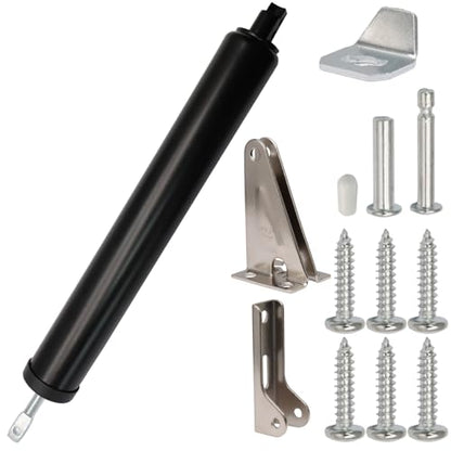 Storm Door Closer Kit with Pneumatic Closer & Latch Set, Complete Screen and Storm Door Hardware Repair Kit, Adjustable Closing Speed (Black) - size: Black - 1 Pack