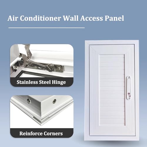 Access Panel for Drywall with Door Handle Aluminum Alloy Wall Concealment Access Box Wall Hole Cover Plate for Plumbing Electrical Cables, Easy Install (White, 16x24in)