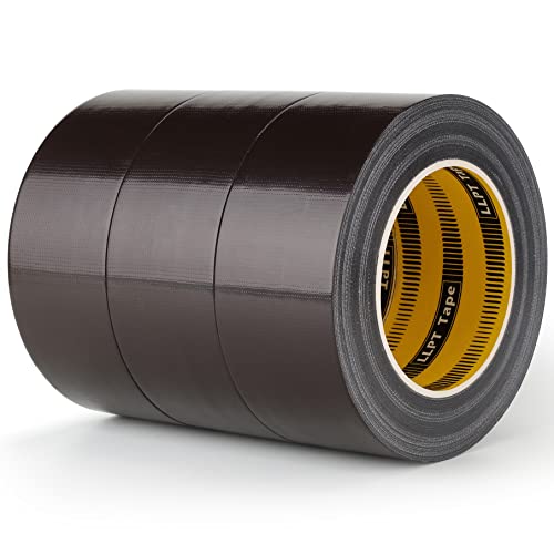 LLPT Duct Tape Industrial Grade 3 Pack 2” x 35 Yards Each Roll Easy to Tear Muti-Use Bulk Fabric Tape for School Home Office and Industrial Use Color Dark Brown (DT350DB) - color: Brown