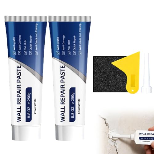Efficient Drywall Repair Kit with Scraper, 2026 New Quick Drying Wall Mending Agent for Holes & Cracks, White Spackle Wall Repair Paste Drywall Patch Repair Kit for DIY Home Fix (2 Pcs) - color: 2 Pcs