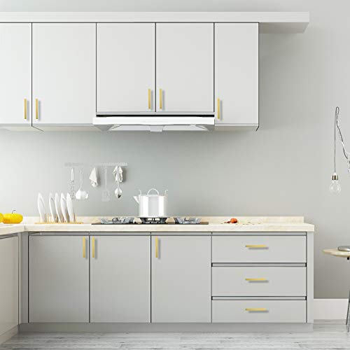 Goldenwarm 5 Pack Gold Cabinet Knobs Kitchen Cabinet Handles Brushed Gold Drawer Pulls and Knobs for Dresser Bathroom Cupboard - color: Gold, size: Single Hole