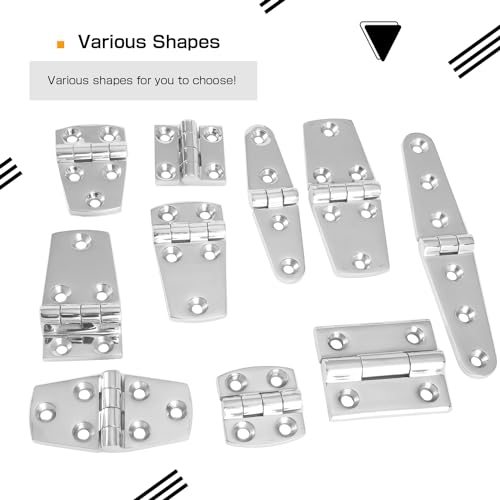 Atibin Hardware Deck Marine Hinge Boat Mirror Stainless Steel Hinge Marine Heavy Polished Hatch Boat Hinges Offset SUS316 2.62 inch x 1.51 inch 2pcs - color: 2.62 inch x 1.51 inch 2pcs