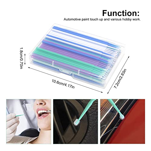 200 Pcs Automotive Touch Up Paint Brushes,Disposable Micro Paint Chip Repair Applicators for Automotive Paint Detailing, Stone Chips,Scratches(1.0, 1.3, 1.8, 2.5MM, Multi)