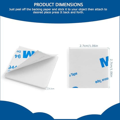 300Pcs Double Sided Foam Tape, Square Super-Sticky Double Sided Adhesive Pads for Crafts, Self-Adhesive Double Sided Mounting Tape for House Wall Decor - Double Sided Sticky Tape, 27 x 27 x 2mm - size: 300pack