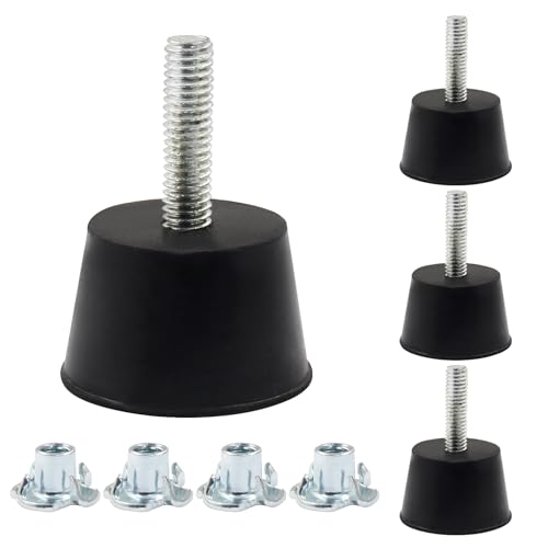 Litoexpe 1.2 Inch M6 Thread Adjustable Furniture Leveling Feet Screw in Threaded 4PCS, Table Chair Levelers Feet Glides for Chairs Tables Cabinet Sofa Furniture - size: 1.2 Inch