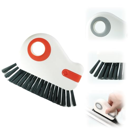 2 in 1 Groove Cleaning Brush Window Track Cleaning Tools, 2026 New Multipurpose Hard Bristle Crevice Cleaning Brush with Hidden Scraper for Sliding Door Track, Window Sill, Window Seal (Orange-1PC) - color: Orange-1pc