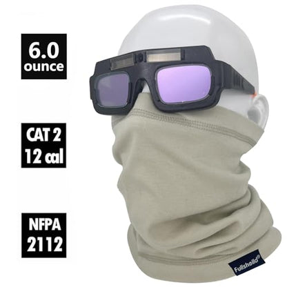Fullsheild FR Flame Resistant Face Mask Full Cover Neck Gaiter Snood for Welding Hunting Army Military Working - color: Lightkhaki