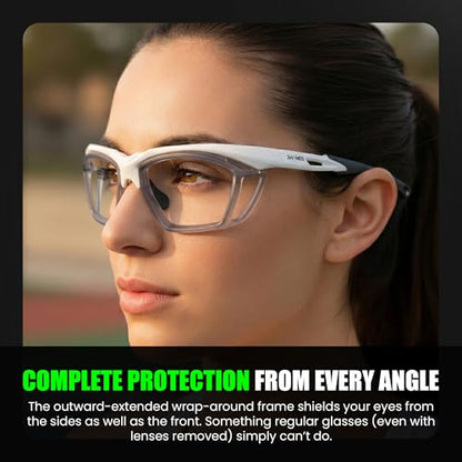 Lens-Free Pickleball Glasses | Pickleball Glasses Without Lenses | Lightweight, Impact-Resistant, Lens-Free Protective Frame for Clear Vision on the Court