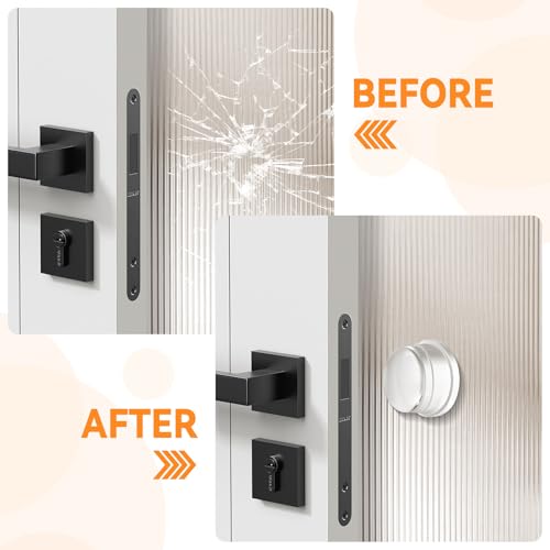 Upgraded Door Bumper 1.5" Clear Silicone | Self-Adhesive Door Knob Wall Protector |Large Rubber Door Stops for Wall Protection & Noise Reduction | 2 Pack - size: 2 Pack