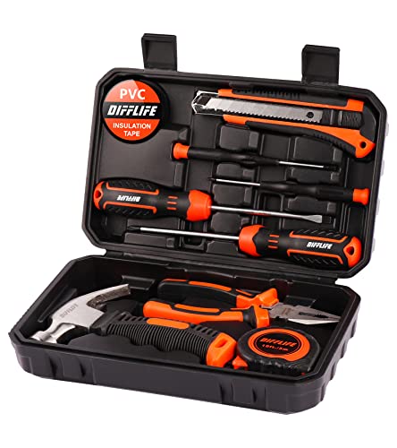 Tool Sets Household Tool Kit, 14-Piece General Home/Auto Repair Tool Set with Hammer, Pliers, Screwdriver Set and Toolbox Storage Case - Perfect for Homeowner, Diyer, Handyman (14-Piece)… - style: 14 Piece