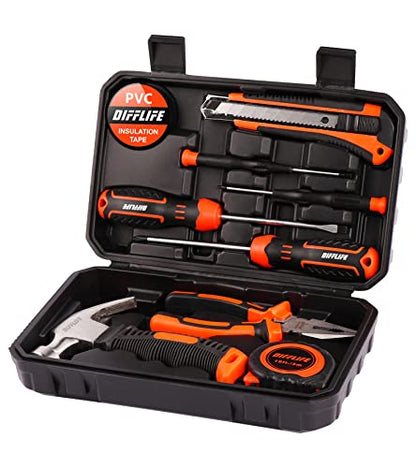 Tool Sets Household Tool Kit, 14-Piece General Home/Auto Repair Tool Set with Hammer, Pliers, Screwdriver Set and Toolbox Storage Case - Perfect for Homeowner, Diyer, Handyman (14-Piece)… - style: 14 Piece