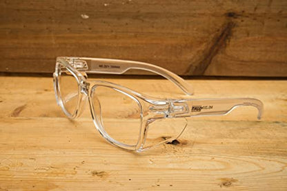 MAGID Y50 Safety Glasses for Construction | Clear Frame — 1 Pair, Clear Lens | Side Shields, ANSI Z87.1+, Anti-Fog, Scratch-Resistant, 99.9% UV Protection, Polycarbonate Lens - color: Clear Lens | Clear Frame, size: 1 Pair