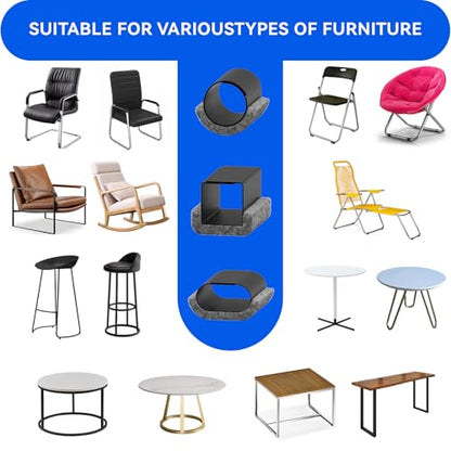 Sled Base Chair Floor Protectors Sled Base Chair Glides Wrap Around Floor Savers，Chair Leg Protectors Furniture Pads, Protect Wood&Tile Floors Anti-Scratch Reduce Noise (24pcs, Grey Felt Pads) - size: Grey Felt Pads