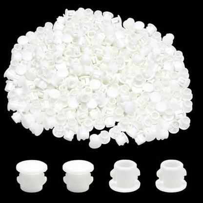 0.19 in/5 mm Plastic Hole Plugs White Screw Hole Cover Flush Type Panel Plugs Snap in Locking Hole Tube Plug Knockout Seal Steel Furniture Cabinet Pipe Insert End Caps, 100PCS - style: 5mm(0.19")