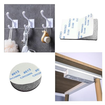 Double Sided Tape, Strong Mounting Tape,Black Self-Adhesive Strong Foam-Pads Include Round(40Pcs) and Rectangular(25Pcs) for Walls Picture, Cars,Office,School and Home.