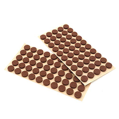 Furniture Felt Pads 3/8" (10mm) Diameter Round 3M Self Adhesive Protects Kitchen Cabinets, Drawers, Desks and Furniture Against Bumps and Scratches 100 Pack - Mocha (Medium Brown) - color: Mocha 100 Pack
