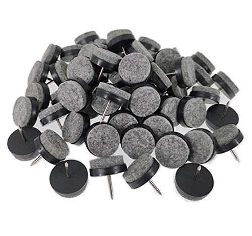ALIMITOPIA 40pcs Furniture Felt Pad Heavy Duty Nail-on Chiar Slider Glide Pad Floor Protector for Wooden Furniture Chair Tables Leg Feet(Φ24mm or 0.94";Black) - color: 24mm Black(40pcs)