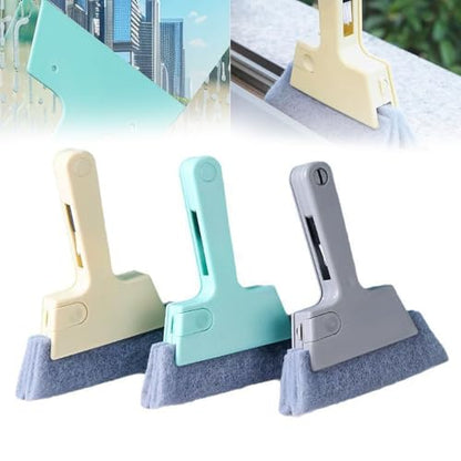 Window Track Cleaner, 4-in-1 Crevice Cleaning Brush (with Bristle Brush, Gap Dustpan, Scraper), Handheld Window Sill Cleaner Tool, Window Track Cleaning Tools for Sliding Door, Home Cleaning (3 Pack)
