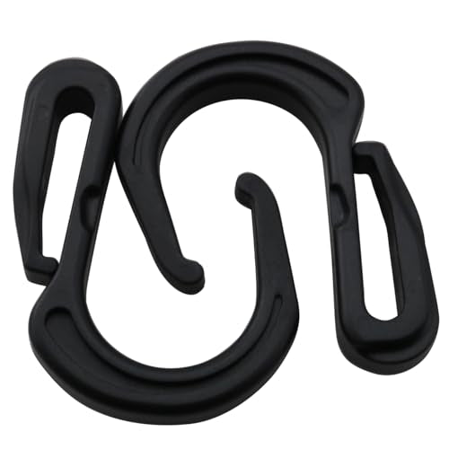 LQ Industrial 20PCS Black Plastic Elastic Hook Multi Directional Tent Hook Suitable for Luggage Compartments Vehicle Roofs Bicycles Garages