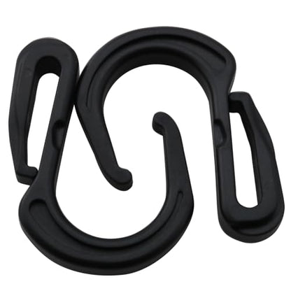 LQ Industrial 20PCS Black Plastic Elastic Hook Multi Directional Tent Hook Suitable for Luggage Compartments Vehicle Roofs Bicycles Garages
