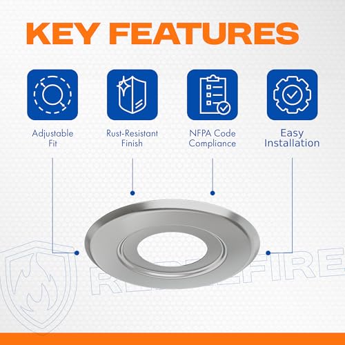 Extension Trim Ring for Recessed Fire Sprinkler Escutcheons - Chrome Oops Ring Cover Holes Up to 5 Inches when Paired with Recessed Escutcheon - Covers Miscuts, Damaged Drywall Around Sprinkler Heads - color: Chrome, size: 12-Pack
