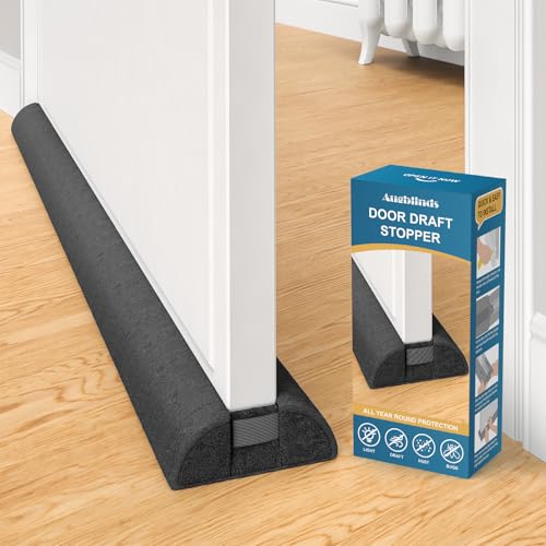 Augblinds Door Draft Stopper 36 Inch, Under Door Gap Filler Bottom, Adjustable 30'' to 36'' Noise Blocker Soundproof Seal Gap up to 1.7'' Door Sweep, Machine Washable,Black - color: Black, size: 1 Pack-36 Inch