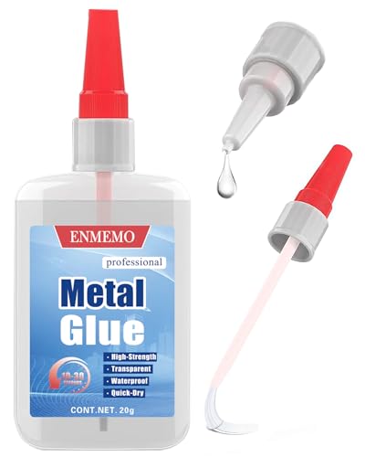 (2-in-1) Metal Glue with Brush Applicator & Nozzle,Small Piece Metal Repair,Super Instant Glue Bonding Between Metals, Metals and Other Materials,Waterproof Clear