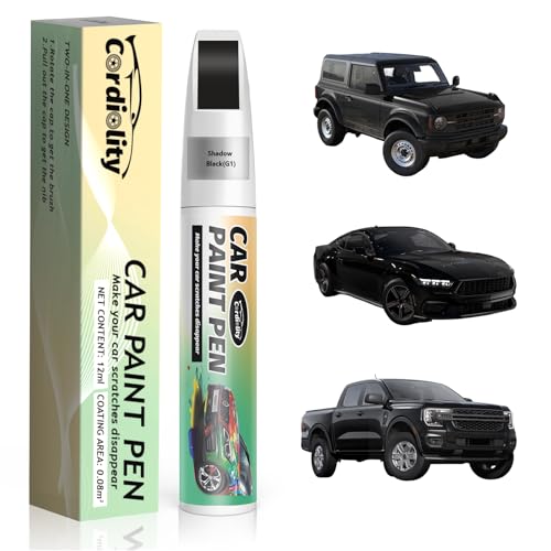 Car Touch Up Paint Shadow Black(G1) for Ford, Color Accurate Car Scratch Repair Remover Pen Fix Auto Paint Chips and Nicks - color: Shadow Black(G1)for All Models