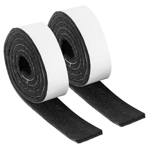 uxcell Felt Strips with Adhesive Backing, 2 Rolls 1" x 40" x 0.2" Anti Scratch Furniture Felt Tapes Self-Stick Pads for Protecting Hardwood Floor, Black - color: Black, size: 1"x40"x0.2"