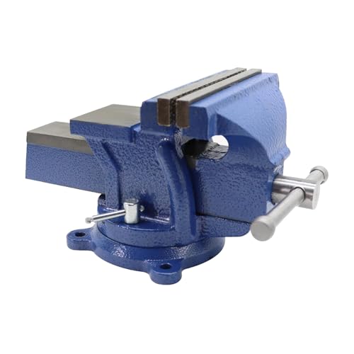 Nakkaa 10" Heavy Duty Bench Vise Cast Iron Vise with 360° Flexible Swivel Locking Base Home Work 10 Inch Swivel Bench Vice with Anvil - size: 10 Inch Bench Vise