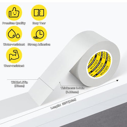 3Pack Duct Tape Heavy Duty Single Sided, Strong Adhesive High Strength, Waterproof Mesh Tape for Indoor Outdoor Repairing Sealing Bonding, Easy Use Hand Tearable, 1.57 Inch x 33 Feet, White - size: 3 Pack x 1.57″ x 33 FT