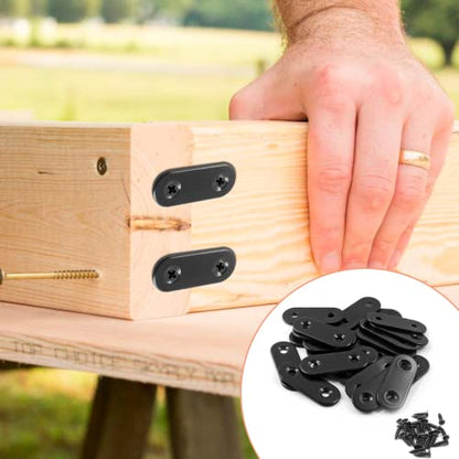 Jiozermi 24 Pcs Straight Brace, Flat Brace 1.6” x 0.6”, Stainless Steel Straight Bracket, Mending Joining Plates for Wood, Board, Bed Frame, Furniture & Shelves, Matte Black - size: Black, 1.6” x 0.6”, 24 Pcs