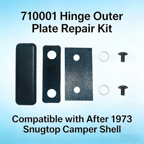 1 Pack 710001 Hinge Outer Plate Repair Kit Compatible with After 1973 Snugtop Camper Shell, Nut Plates Hinge bushings Replace,Truck Cap Glass Rear Doors Accessories