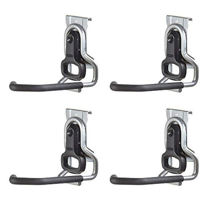 Rubbermaid Fasttrack Heavy-Duty Universal Garage Bicycle Storage Vertical Hanging Wall Hook Bike Rack for Bicycles up to 50 Pounds (4 Pack)