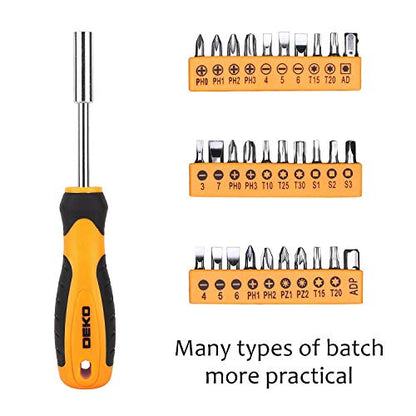 DEKOPRO 100 Piece Tool Set,General Household Hand Tool Kit,with Plastic Toolbox Storage Case for Handyman,Home Maintenance