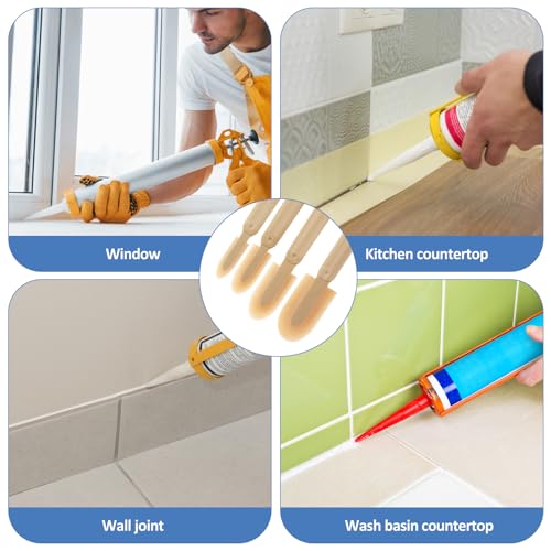 8PCS Rubber Caulking Tool Kit, Caulking Finishing Tool Rubber, Silicone Caulking Tool Caulk, Grout Sealant Applicator Tool, 4 Size Rubber Spatula Caulking Tool for Brick Skirting Kitchen Bathroom