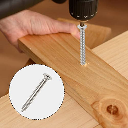 50 PCS #12X3 Stainless Steel Phillips Flat Head Wood Screws,Stainless Steel 18-8 A2(304) Screw,Home Screw Kit by QISHENG - color: Colorless, size: #12x3"