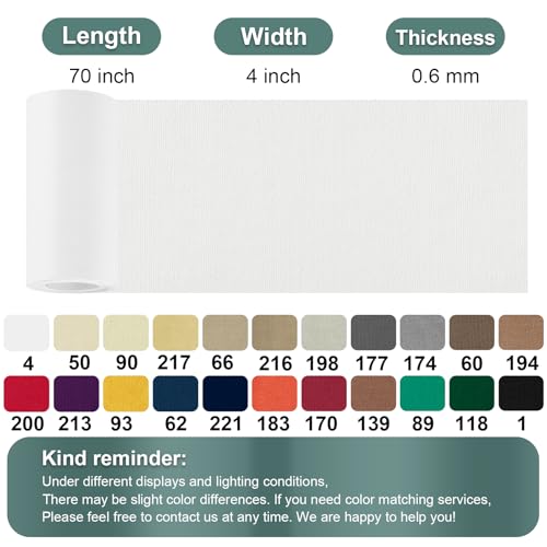 Linen Canvas Repair Tape, 4×63 Inches White Waterproof Self-Adhesive Patch for Outdoor Gear, Durable Fabric Tape for Boat Covers, Couch, Tents, Sofas, Sun Shades, Awnings, and Lounge Chairs - color: White