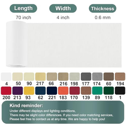 Linen Canvas Repair Tape, 4×63 Inches White Waterproof Self-Adhesive Patch for Outdoor Gear, Durable Fabric Tape for Boat Covers, Couch, Tents, Sofas, Sun Shades, Awnings, and Lounge Chairs - color: White