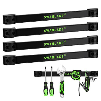 SWANLAKE GARDEN TOOLS 4-Piece 12" Magnetic Tool Holder Storage Organizer, Wall Mount Rack Garage Organization, Magnetic Strip for Garage Organization - style: Magnetic 12" 4-Piece