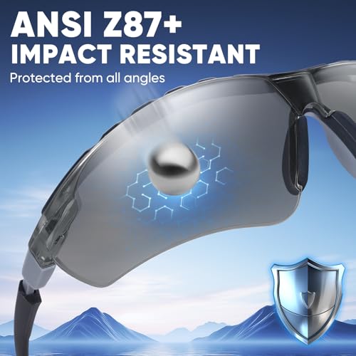 TICONN Anti-Fog Safety Glasses for Men and Women, ANSI Z87.1 Scratch Proof Eye Goggles with Adjustable Arms and UV Protection - style: 1 Pack/Gray