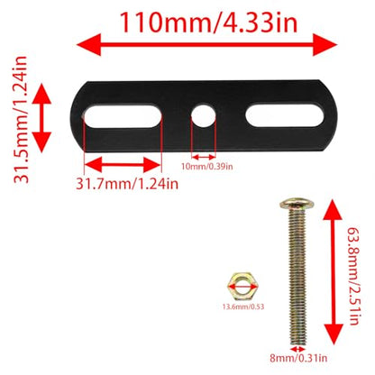 Metal Mending Plate Steel Bed Frame Maintenance Kit with Bolts for Repairing Fixed Bed Frame Center Leg Plank Reinforcement Straight Auxiliary Assembly Parts 2 Set