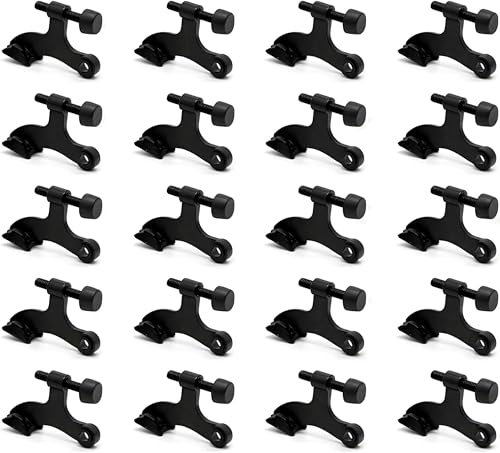 20 Pack Hinge Pin Black Door Stopper, Adjustable Heavy Duty Hinge Pin Door Stop with Black Rubber Bumper Tips - color: Matte Black, size: 20