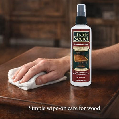 Trade Secret Country Scented Furniture Polish 8 fl oz (236 ml) For Wood Furniture, Pianos, Cabinets, Low VOC, No Wax or Silicone - color: Polish and Cleaner