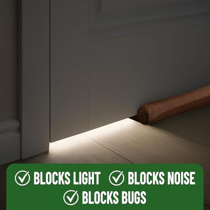Evelots Door Draft Stopper, Covers Door Gaps up to 2 Inches, Door Noise Blocker, Window Breeze Blocker, Adjustable Door Sweeps, 36 Inches Long, Can be Cut to Size, Brown