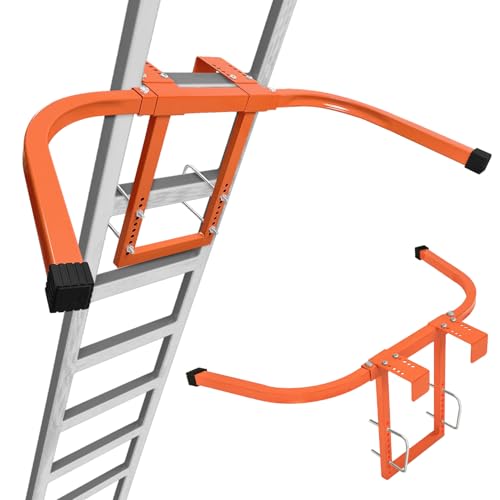 Ladder Stabilizer for Roof Gutter Wall, Heavy Duty Steel Extension Ladder Standoff Stabilizer with Non-Slip Rubber, Wing Span Wall Extension Accessory, Secure and Stable Ladder Standoff Arms