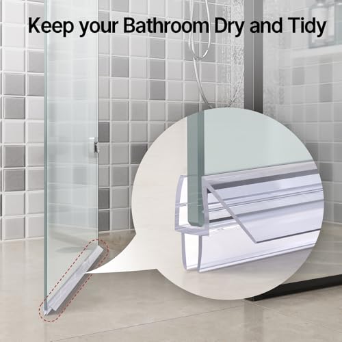 AmazerBath 3PCS Shower Door Bottom Seal for 1/4 Inch Glass - (15.75 Inches * 3), 3 Section Segmented Shower Installation Kit Frameless Glass Door Seal Strip - style: Bottom Seal 1/4