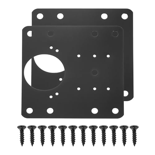 uxcell Cabinet Hinge Repair Plate, 2 Set 90mm/3.54" Stainless Steel Kitchen Cupboard Door Hinge Repair Plate Kit Includes Fixing Screws for Wooden Kitchen Cabinet Doors, Black - color: Black
