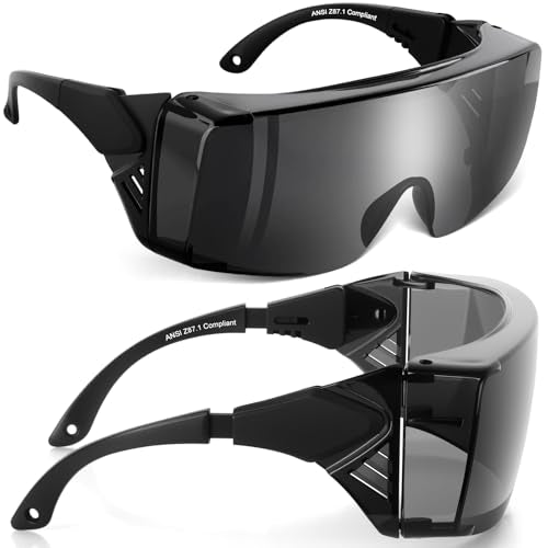 OXG Safety Glasses for Men Women Anti Fog, ANSI Z87.1 Anti Scratch Protective Eyewear UV400 Protection, Adjustable Temple - color: 2 Pack Grey